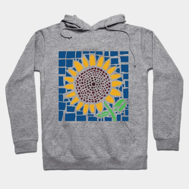 Mosaic Sun Flower Hoodie by ellenhenryart